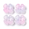 Baking Paint Glass Bead Caps, 4-Petal Flower, Thistle, 12x12x4.5mm, Hole: 1.4mm