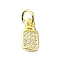 Brass Micro Pave Cubic Zirconia Pendants, with Jump Ring, Real 18K Gold Plated, Padlock Charm, Clear, 10.5x5x1.5mm, Hole: 3mm