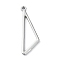 Rack Plating Alloy Pendants, Triangle, Platinum, 27.5x11x1.5mm, Hole: 1mm