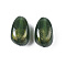 Opaque Acrylic Beads, Two Tone Color, with Glitter Powder, Teardrop, Dark Green, 25x18.5x17.5mm, Hole: 2mm, about 115pcs/500g