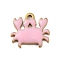 Ion Plating(IP) 201 Stainless Steel Charms, with Enamel, Real 18K Gold Plated, Sea Animal, Crab Charm, Pink, 11x12x1.3mm, Hole: 1.4mm