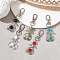 5Pcs 5 Style Angel Natural & Synthetic Mixed Gemstone Pendant Decorations, with Alloy Swivel Lobster Claw Clasps, 69.5mm, 1Pc/style