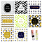 CRASPIRE 80Pcs 8 Style Custom Lip Balm DIY Label Sticker, Coated Paper Paster, Self-Adhesive Stickers, Square, Mixed Patterns, 5x5cm, 10pcs/style