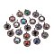 Natural & Synthetic Mixed Gemstone Pendants, Rack Plating Brass Hollow Flat Round Charms, Cadmium Free & Lead Free, Red Copper, Mixed Dyed and Undyed, 36.5x33x9.5mm, Hole: 7.5x5mm