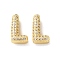 Rack Plating Brass Micro Pave Cubic Zirconia Slide Charms, Long-Lasting Plated, Lead Free & Cadmium Free, Real 18K Gold Plated, Letter, Letter L, 14x8x5mm, Hole: 10.4x1.7mm