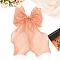 Cloth Long Bowknot Hair Barrettes, Hair Accessories for Women Girls, Light Salmon, 290x165mm