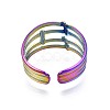 304 Stainless Steel Hollow Wide Cuff Ring RJEW-N038-103-3