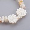 White Shell Chip Beads Stretch Bracelets BJEW-JB03982-03-2