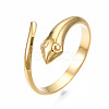 304 Stainless Steel Snake Wrap Open Cuff Ring for Women RJEW-T023-76G-3