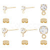 SUPERFINDINGS 40Pcs 2 Size Brass Stud Earring Findings KK-FH0006-76-1