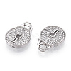 Rhodium Plated 925 Sterling Silver Micro Pave Cubic Zirconia Charms STER-T004-16P-3