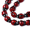 Ladybug Handmade Lampwork Beads Strands X-LAMP-R004-11-2