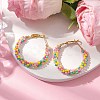 Colorful Glass Seed Beads Hoop Earrings EJEW-MZ00151-2