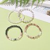 4Pcs 4 Style Natural & Synthetic Mixed Gemstone Round Beaded Stretch Bracelets Set for Women BJEW-JB09113-5