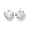 Brass Heart Hoop Earrings for Women EJEW-Q024-06P-1