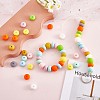 100Pcs Silicone Beads 14mm Silicone Abacus Beads Rubber Beads Large Hole Colored Loose Spacer Beads for DIY Necklace Bracelet Keychain Craft Jewelry Making JX323A-6