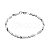 Unisex 304 Stainless Steel Bar Link Chain Bracelets BJEW-E372-09-2