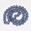 Electroplate Glass Beads Strands EGLA-Q086-12mm-03-2