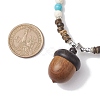 Natural Wenge Wood Pendant Necklaces NJEW-JN04791-01-4