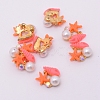 Resin Cabochons with Alloy Findings MRMJ-WH0067-39G-2