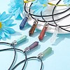 14Pcs 14 Style Chakra Natural & Synthetic Gemstone Pointed Pendants G-LS0001-76-8