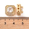 Brass Micro Pave Clear Cubic Zirconia Beads KK-S389-29G-3