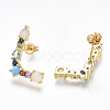 (Jewelry Parties Factory Sale)Brass Micro Pave Cubic Zirconia Ear Studs EJEW-S201-41L-1