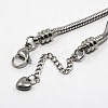 Tarnish Resistant 304 Stainless Steel European Round Snake Chains Bracelets STAS-J015-06-4