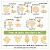 Unicraftale 20Pcs 10 Style 304 Stainless Steel Stud Earring Findings STAS-UN0040-40-3