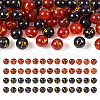 2 Sets 2 Colors Natural Black Agate & Red Agate Beads G-TA0001-46-10