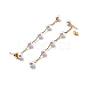 Round Plastic Pearl Beaded Long Chain Dangle Stud Earrings STAS-D179-04G-01-2
