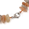 Natural Sunstone Chip Beaded Necklaces NJEW-P312-02P-3