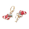 5Pairs 5 Styles Christmas Theme Alloy Enamel Dangle Earrings EJEW-JE05826-4