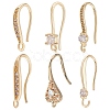 Beebeecraft 24Pcs 6 Style Brass Micro Pave Clear Cubic Zirconia Earring Hooks KK-BBC0002-11-1