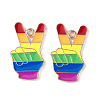 Rainbow Color Pride Alloy Enamel Pendants ENAM-K067-08-1