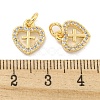 Brass Micro Pave Clear Cubic Zirconia Charms KK-Z044-21G-3