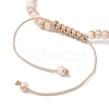 Glass & Brass Beads Braided Bead Bracelets BJEW-JB09873-4