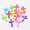 Mixed Color Cross Acrylic Pendants For Jewelry Making Embellishments DIY Craft X-SACR-515-M-2