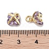 Brass Micro Pave Cubic Zirconia Charms KK-C051-14G-05-3