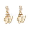 Eco-Friendly Brass Micro Pave Cubic Zirconia Pendants KK-K265-01G-W-1