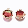 Two-Tone Faceted Glass Charms X-GLAA-S193-032C-2