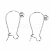 304 Stainless Steel Hoop Earrings Findings Kidney Ear Wires STAS-N092-139-1