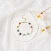 Colorful Heart Flower Beaded Bracelet for Girl Women BJEW-TA00030-2