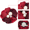 Cloth 3D Flower Brooch Pin JEWB-WH0022-92A-5