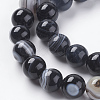 Round Dyed Natural Striped Agate/Banded Agate Beads Strands X-G-G582-8mm-07-3