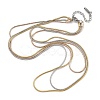 304 Stainless Steel Multi Layered Round Snake Chain Necklaces NJEW-H043-11MC-1