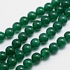 Round Natural Green Onyx Agate Bead Strands G-L419-82-1