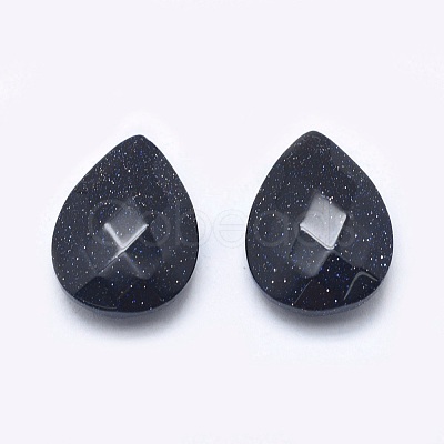 Synthetic Blue Goldstone Cabochons G-P384-D08-1