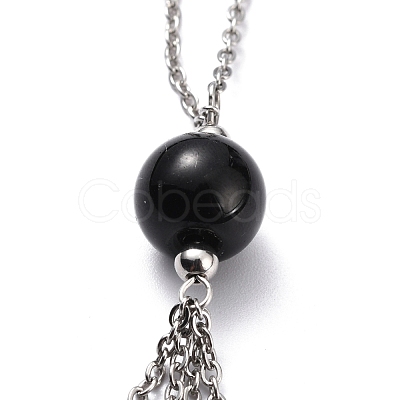 304 Stainless Steel Pendant Necklaces NJEW-H210-G-P-1