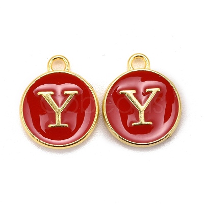 Golden Plated Alloy Enamel Charms ENAM-S118-03Y-1